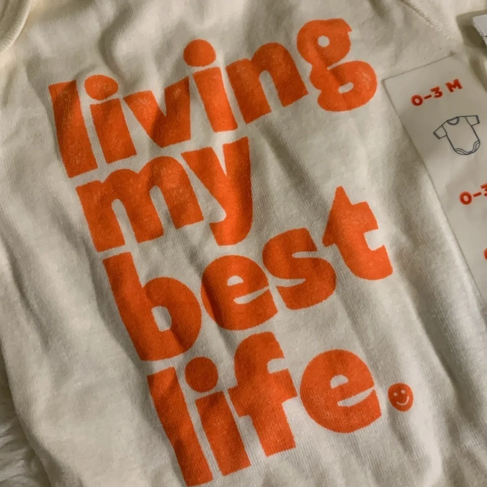 New Old Navy Living My Best Life Newborn 0-3M Gender Neutral Onesie
